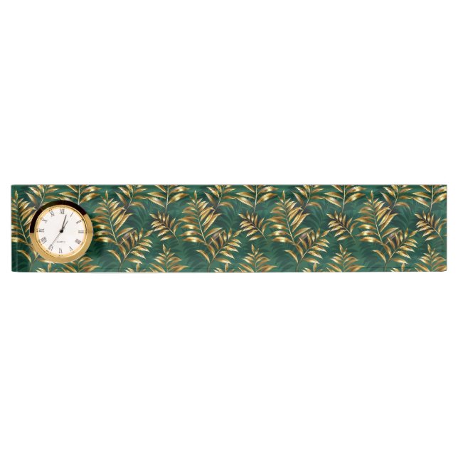 Seamless pattern with golden ferns nameplate (Front)