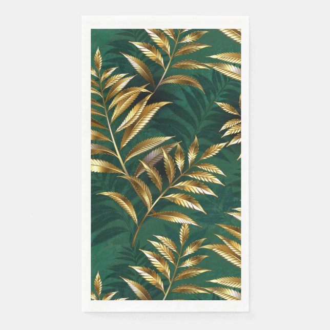 Seamless pattern with golden ferns napkin (Front)