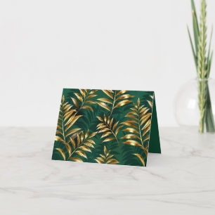 Seamless pattern with golden ferns note card