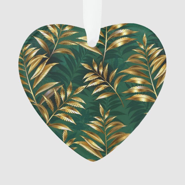 Seamless pattern with golden ferns ornament (Front)