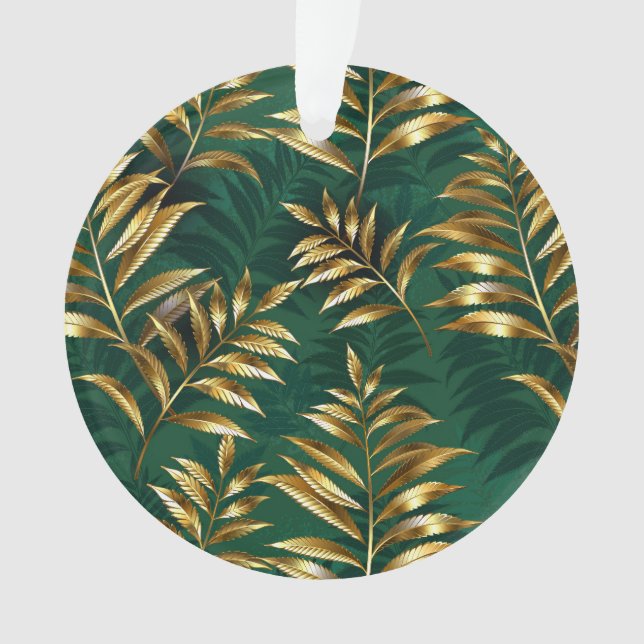 Seamless pattern with golden ferns ornament (Front)
