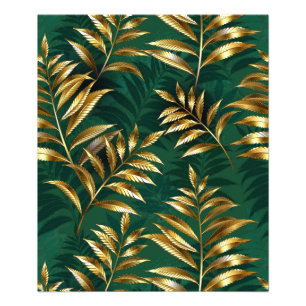 Seamless pattern with golden ferns photo print