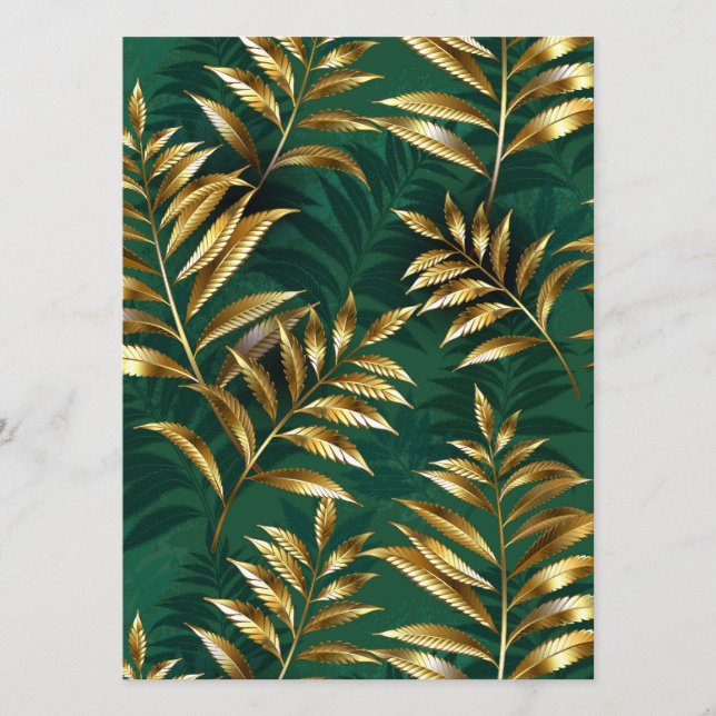 Seamless pattern with golden ferns program (Front)