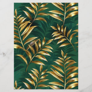Seamless pattern with golden ferns program