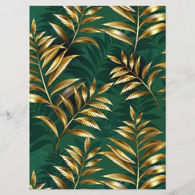 Seamless pattern with golden ferns program (Front)