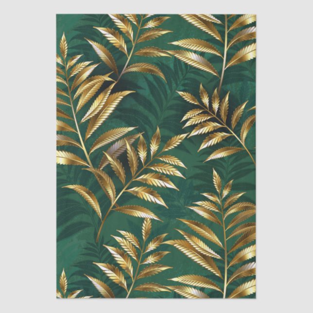 Seamless pattern with golden ferns tissue paper (Front)