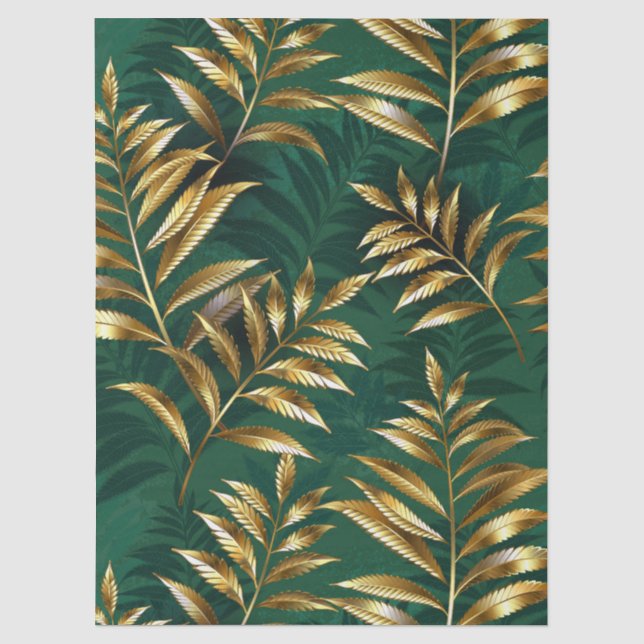 Seamless pattern with golden ferns tissue paper (Front)