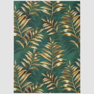 Seamless pattern with golden ferns tissue paper