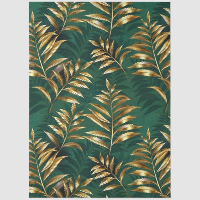 Seamless pattern with golden ferns tissue paper (Front)