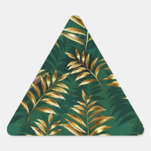 Seamless pattern with golden ferns triangle sticker