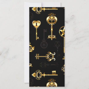 Seamless Pattern with Golden Keys