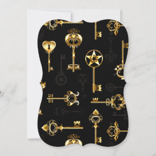 Seamless Pattern with Golden Keys