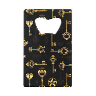 Seamless Pattern with Golden Keys