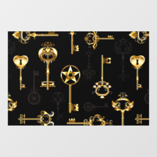 Seamless Pattern with Golden Keys