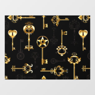 Seamless Pattern with Golden Keys