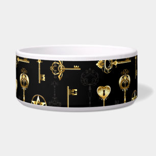 Seamless Pattern with Golden Keys