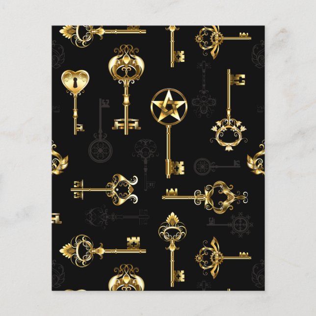 Seamless Pattern with Golden Keys (Front)