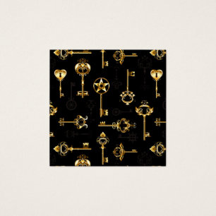 Seamless Pattern with Golden Keys