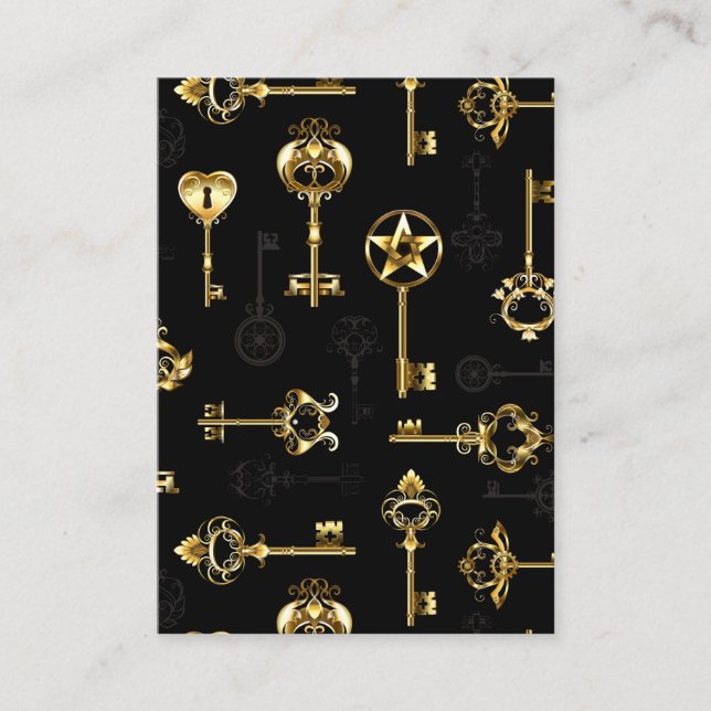 Seamless Pattern with Golden Keys Advice Card (Front)