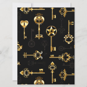Seamless Pattern with Golden Keys Announcement