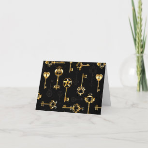 Seamless Pattern with Golden Keys Announcement