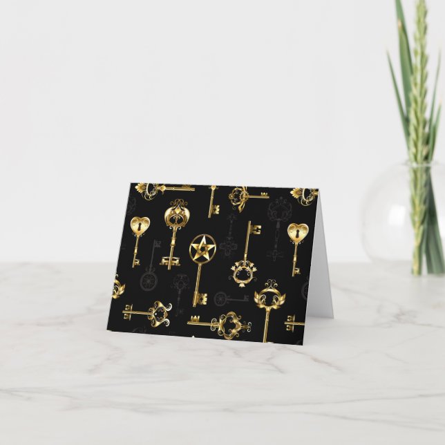 Seamless Pattern with Golden Keys Announcement (Front)