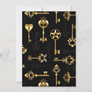 Seamless Pattern with Golden Keys Announcement