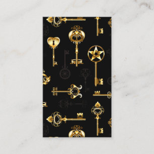 Seamless Pattern with Golden Keys Appointment Card