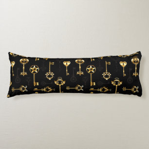 Seamless Pattern with Golden Keys Body Cushion