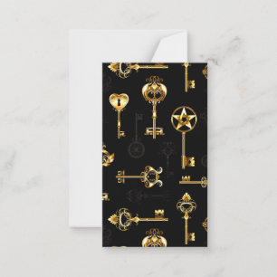 Seamless Pattern with Golden Keys Card