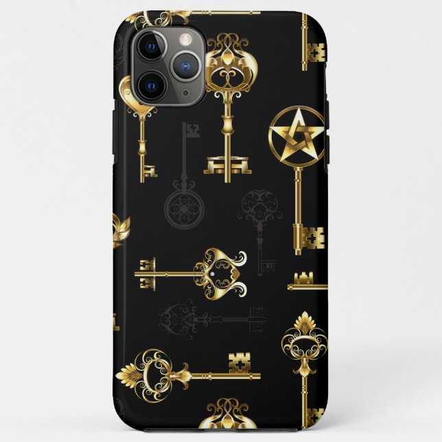 Seamless Pattern with Golden Keys Case-Mate iPhone Case (Back)