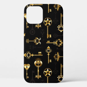 Seamless Pattern with Golden Keys iPhone 12 Pro Case