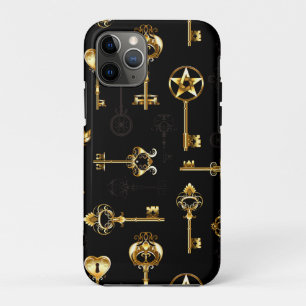 Seamless Pattern with Golden Keys iPhone 11 Pro Case