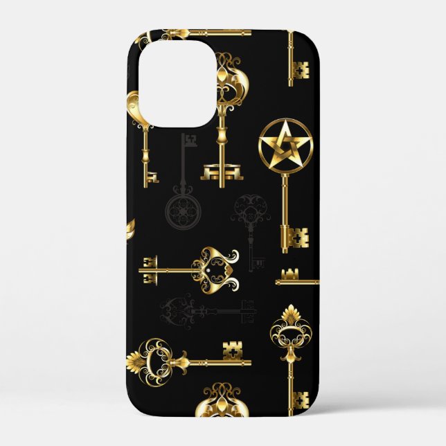 Seamless Pattern with Golden Keys Case-Mate iPhone Case (Back)