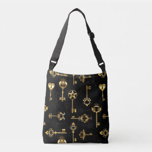 Seamless Pattern with Golden Keys Crossbody Bag