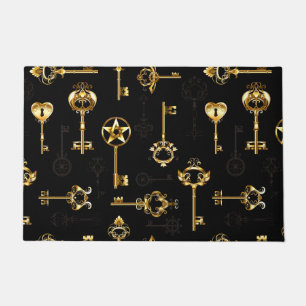 Seamless Pattern with Golden Keys Doormat