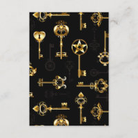 Seamless Pattern with Golden Keys