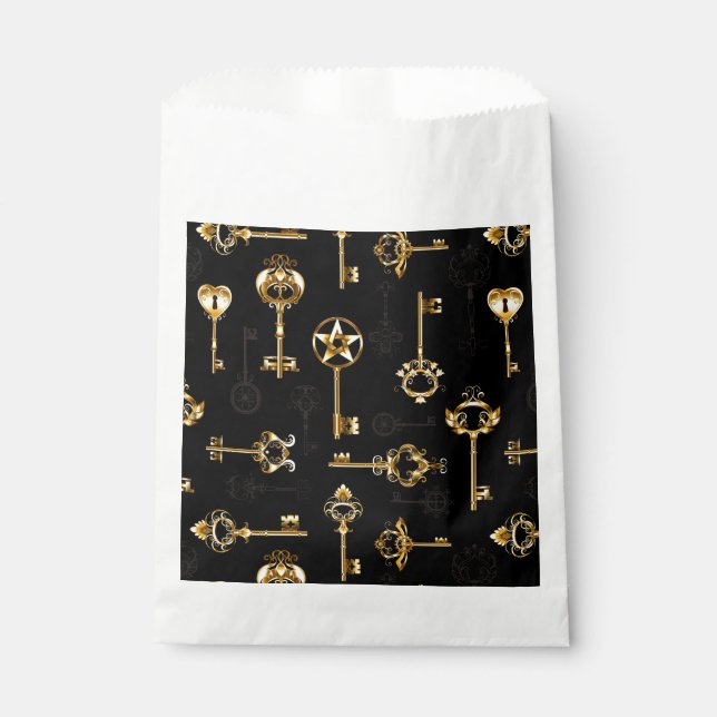 Seamless Pattern with Golden Keys Favour Bag (Front)