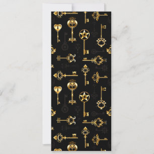 Seamless Pattern with Golden Keys Invitation