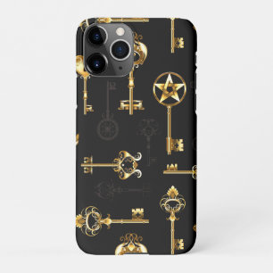 Seamless Pattern with Golden Keys iPhone 11Pro Case