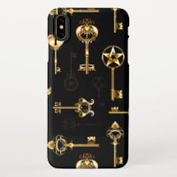 Seamless Pattern with Golden Keys