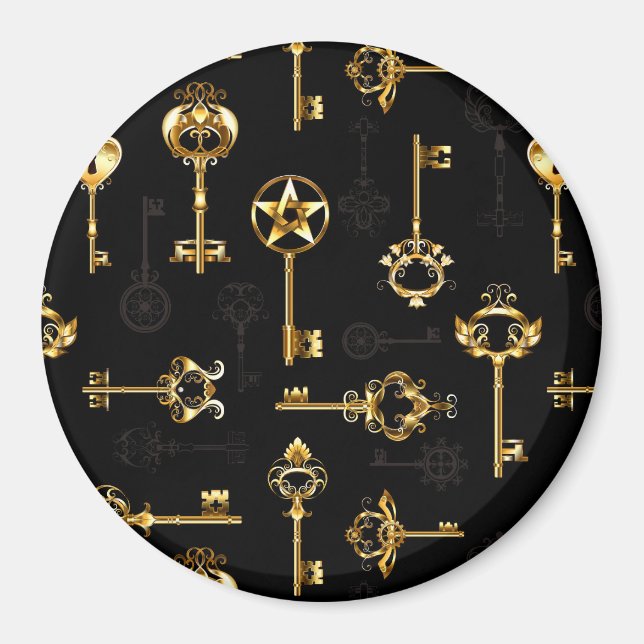 Seamless Pattern with Golden Keys Magnet (Front)