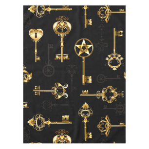 Seamless Pattern with Golden Keys Tablecloth