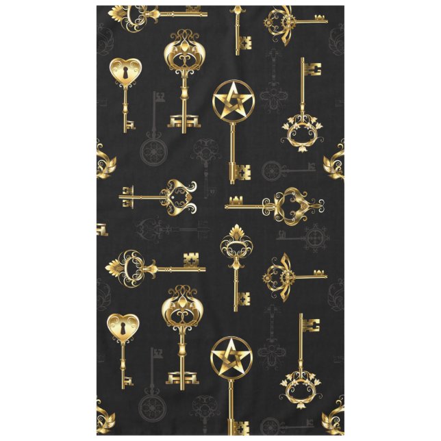 Seamless Pattern with Golden Keys Tablecloth (Front)
