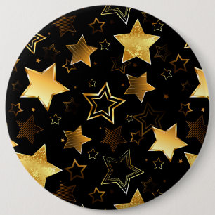 Seamless pattern with Golden Stars 6 Cm Round Badge
