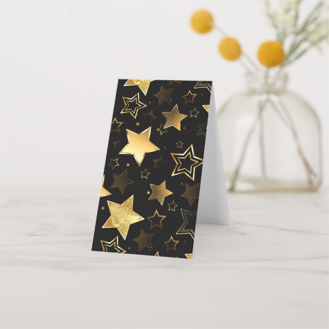 Seamless pattern with Golden Stars Appointment Card (Back)