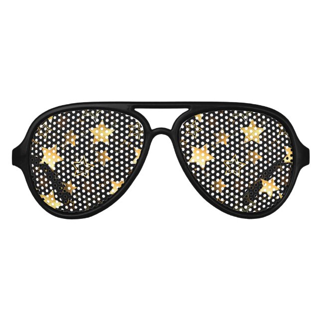 Seamless pattern with Golden Stars Aviator Sunglasses (Front)