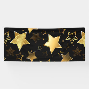 Seamless pattern with Golden Stars Banner