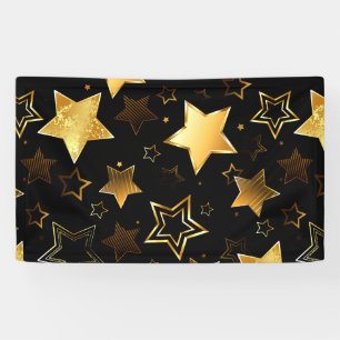 Seamless pattern with Golden Stars Banner