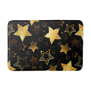 Seamless pattern with Golden Stars Bath Mat